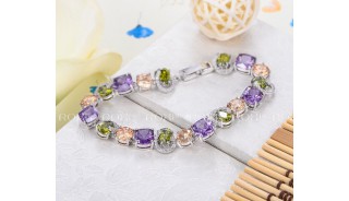 Браслеты - Позолоченный браслет Violet Stone