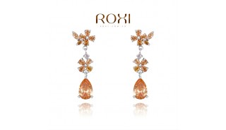 Серьги - Позолоченные серьги Beige Flowers