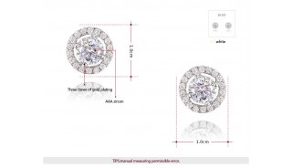 Серьги - Позолоченные серьги Round Diamond