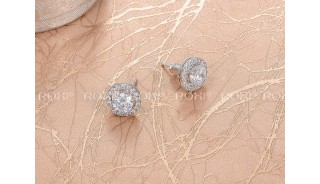 Серьги - Позолоченные серьги Round Diamond