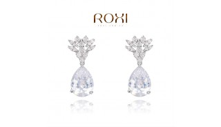 Серьги - Позолоченные серьги White Stone