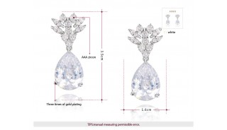 Серьги - Позолоченные серьги White Stone