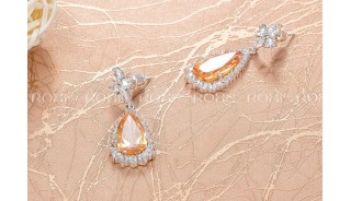 Серьги - Позолоченные серьги Beige Shine