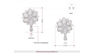 Серьги - Позолоченные серьги White Flower