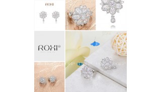 Серьги - Позолоченные серьги White Flower