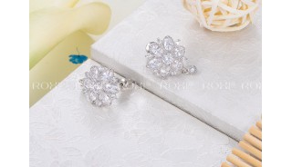 Серьги - Позолоченные серьги White Flower