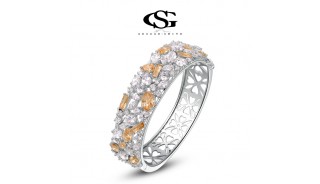 Браслеты - Позолоченный браслет Beige Crystall