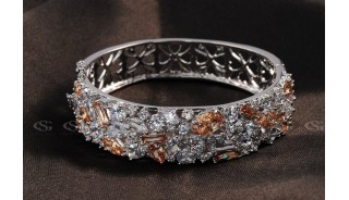 Браслеты - Позолоченный браслет Beige Crystall