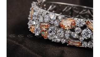 Браслеты - Позолоченный браслет Beige Crystall