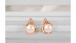 Позолоченные серьги - Позолоченные серьги Pearl one