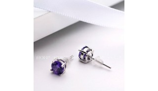 Серебряные серьги - Серебряные серьги Purple