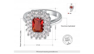 Кольца - Позолоченное кольцо Red Stone