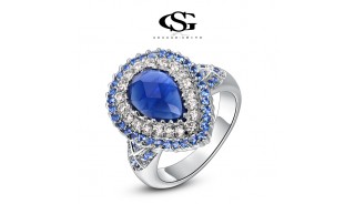 Кольца - Позолоченное кольцо Blue Edge