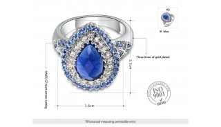 Кольца - Позолоченное кольцо Blue Edge