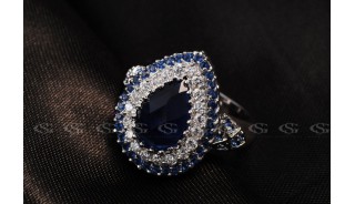 Кольца - Позолоченное кольцо Blue Edge