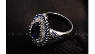 Кольца - Позолоченное кольцо Blue Edge