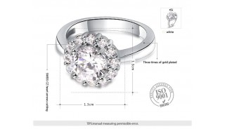 Кольца - Позолоченное кольцо White Stone