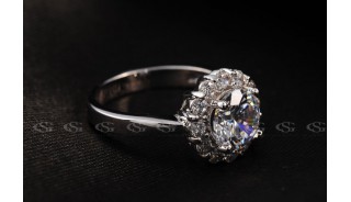 Кольца - Позолоченное кольцо White Stone