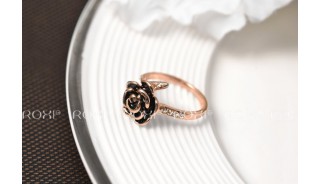 Кольца - Позолоченное кольцо Rose and Crystall