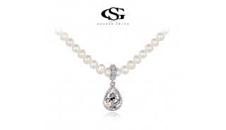 Ожерелья - Позолоченное ожерелье Luxury pearl