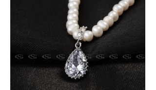 Ожерелья - Позолоченное ожерелье Luxury pearl