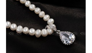 Ожерелья - Позолоченное ожерелье Luxury pearl