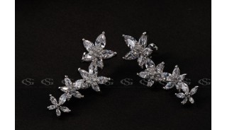 Серьги - Позолоченные серьги Diamond Flower