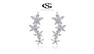 Серьги - Позолоченные серьги Diamond Flower