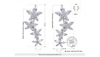 Серьги - Позолоченные серьги Diamond Flower