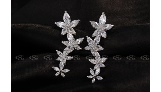 Серьги - Позолоченные серьги Diamond Flower