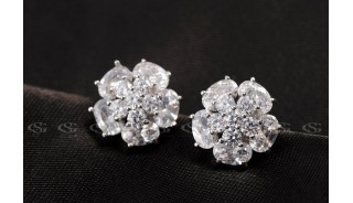 Серьги - Позолоченные серьги Flower Light