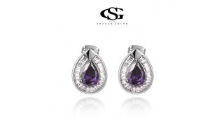 Серьги - Позолоченные серьги Purple Fantasy