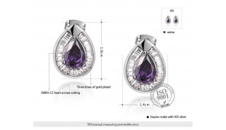 Серьги - Позолоченные серьги Purple Fantasy