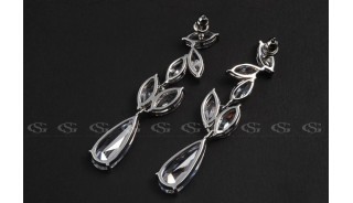 Серьги - Позолоченные серьги Petal of sky