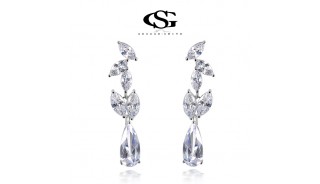 Серьги - Позолоченные серьги Petal of sky