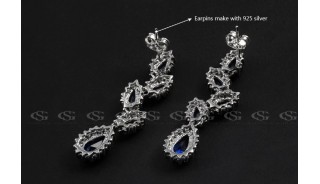 Серьги - Позолоченные серьги Blue foliage