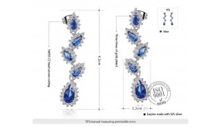 Серьги - Позолоченные серьги Blue foliage